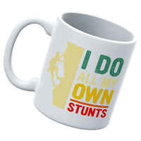 Thumbnail for Climbing I Do All My Own Stunts White 11oz Mug