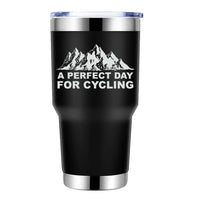 Thumbnail for Perfect Day For Cycling 30oz Double Wall Stainless Steel Water Tumbler Black