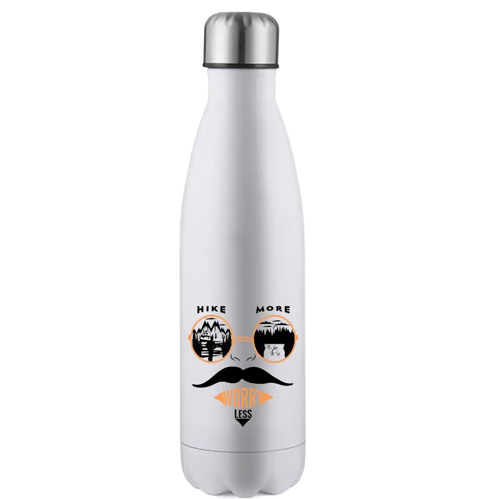 Hike More Worry Less Stainless Steel Water Bottle