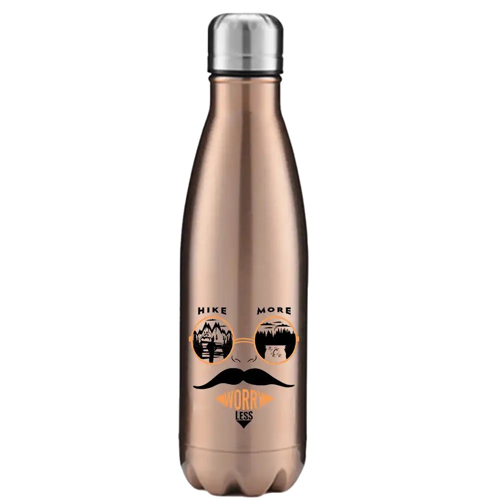 Hike More Worry Less Stainless Steel Water Bottle