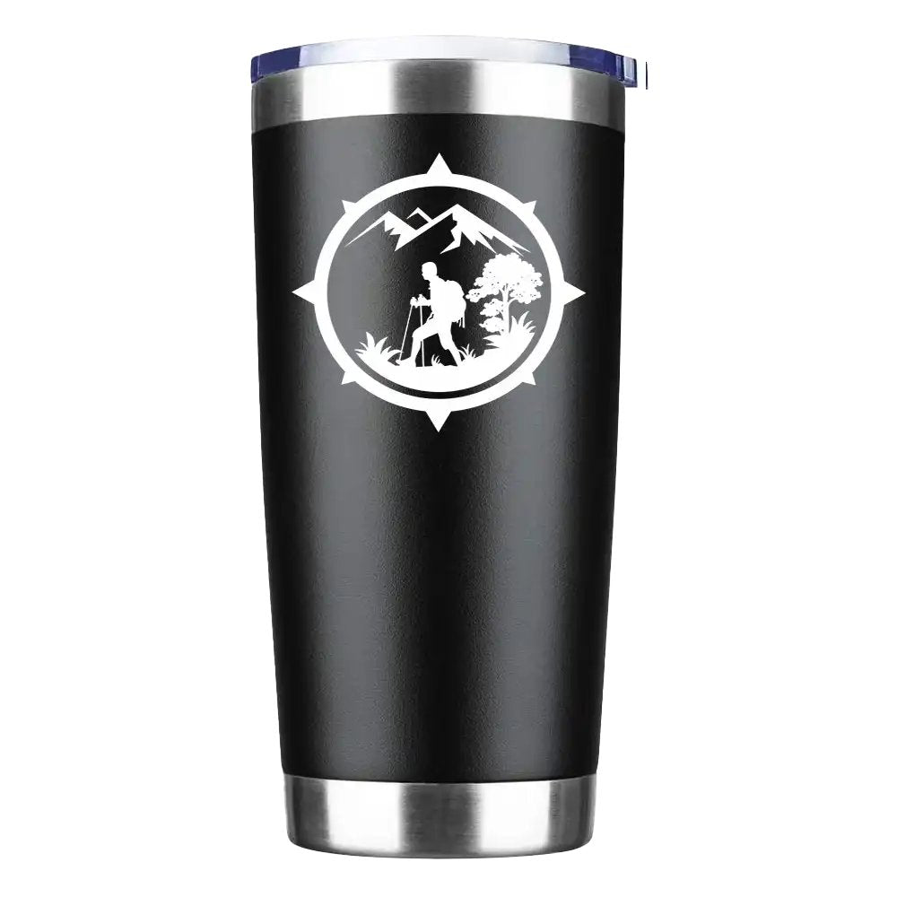 Hiking Mountain Compass 20oz Tumbler Black