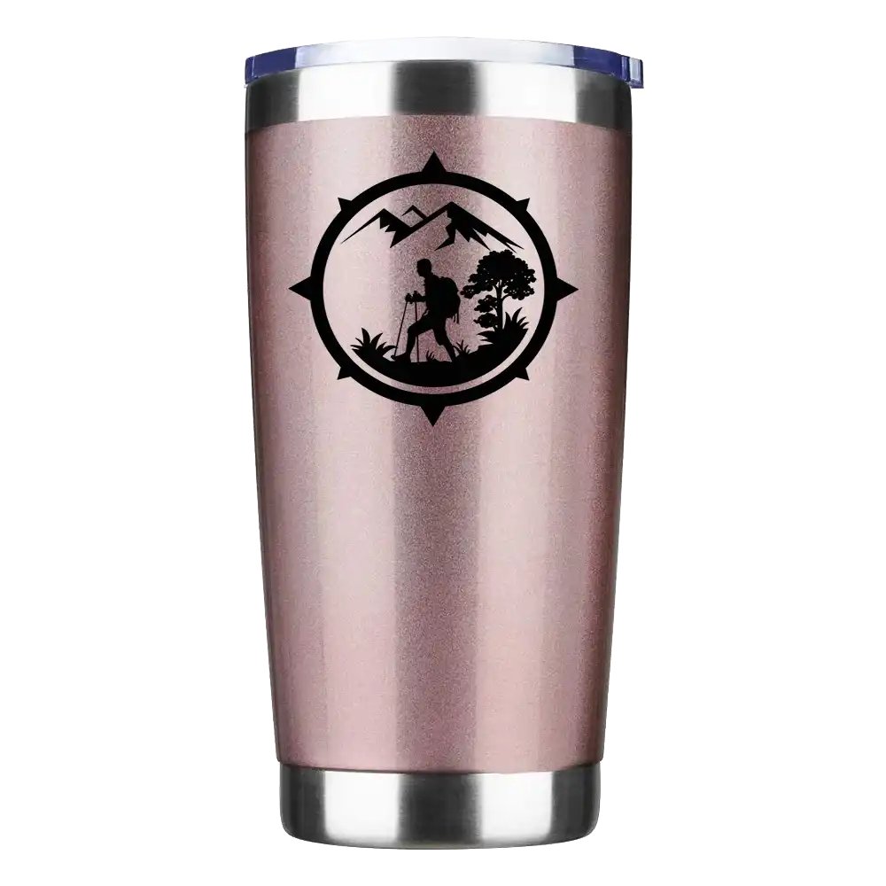 Hiking Mountain Compass 20oz Tumbler Rosegold