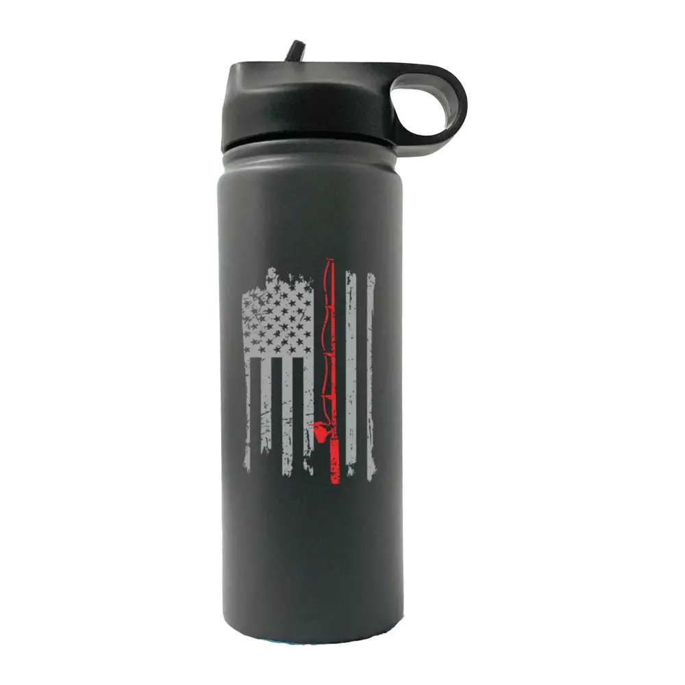 Fishing Rod American Flag 20oz Sport Bottle