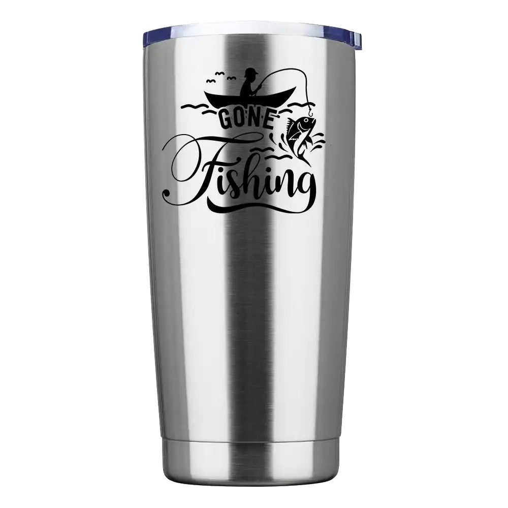 Gone Fishing 20oz Tumbler Silver