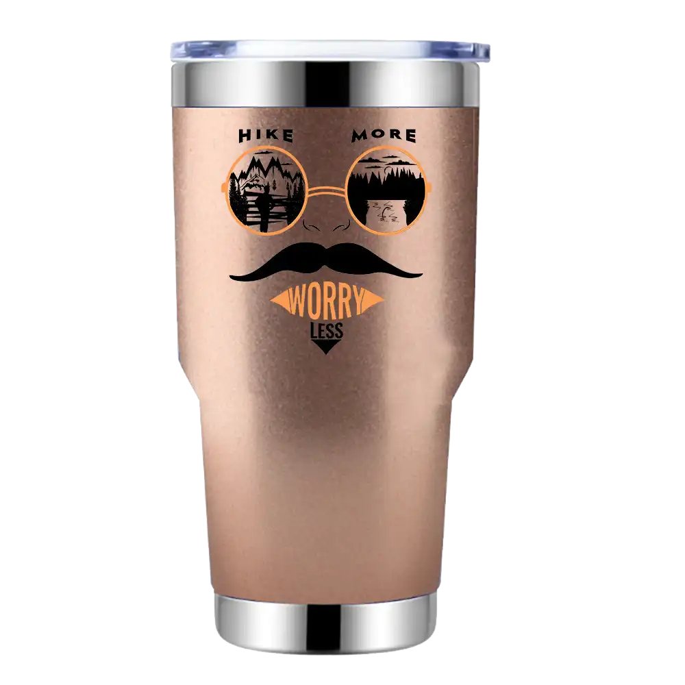 Hike More Worry Less 2 30oz Tumbler Rosegold