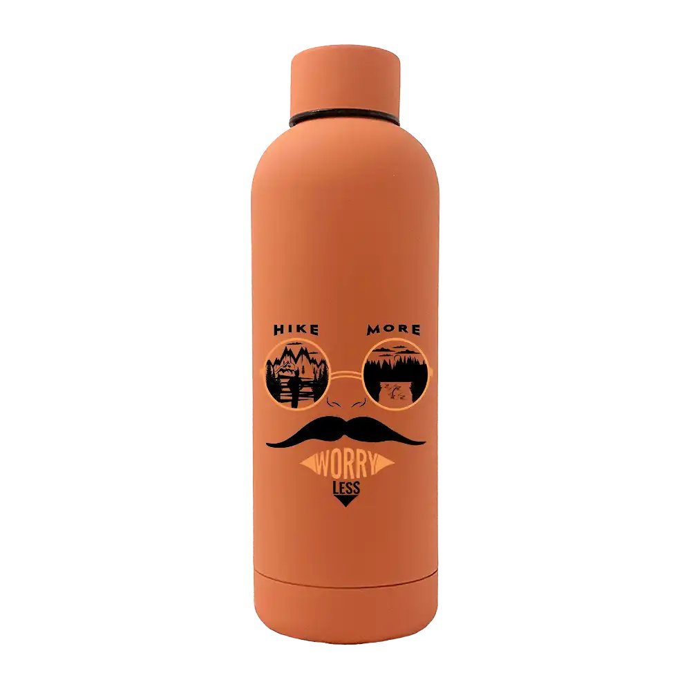 Hike More Worry Less 17oz Stainless Rubberized Water Bottle