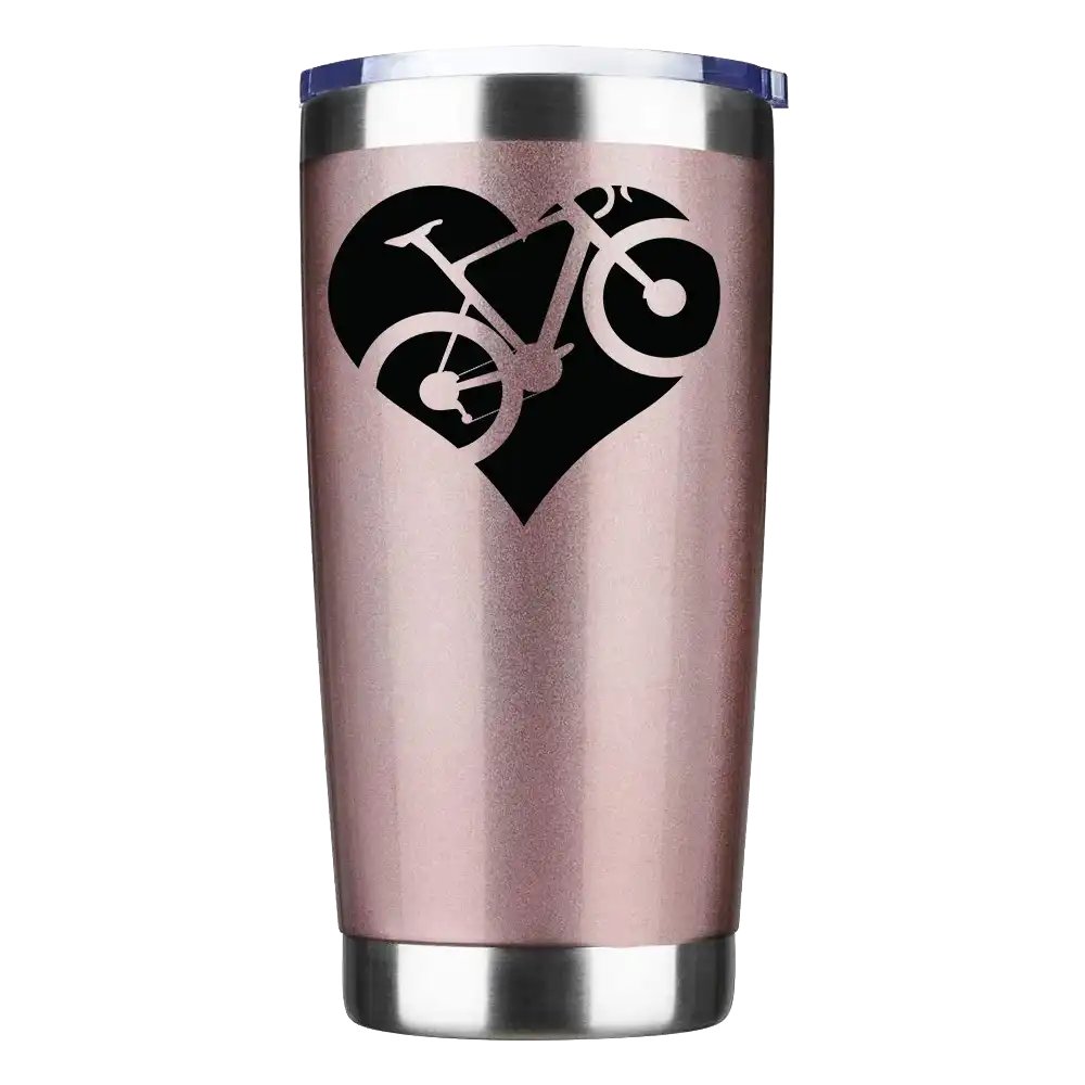 Heart Bike 20oz Tumbler Rosegold