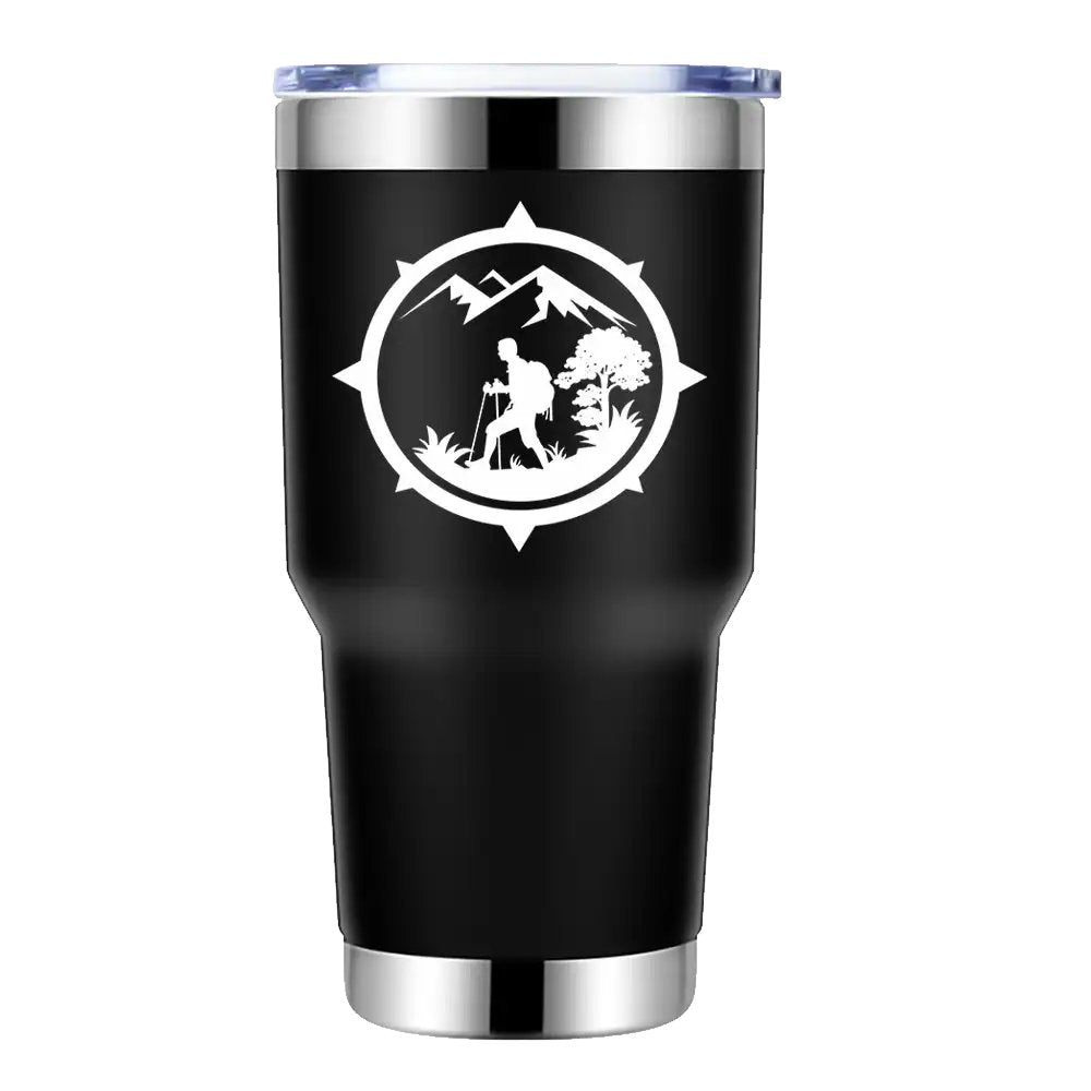 Hiking Mountain Compass 30oz Tumbler Black