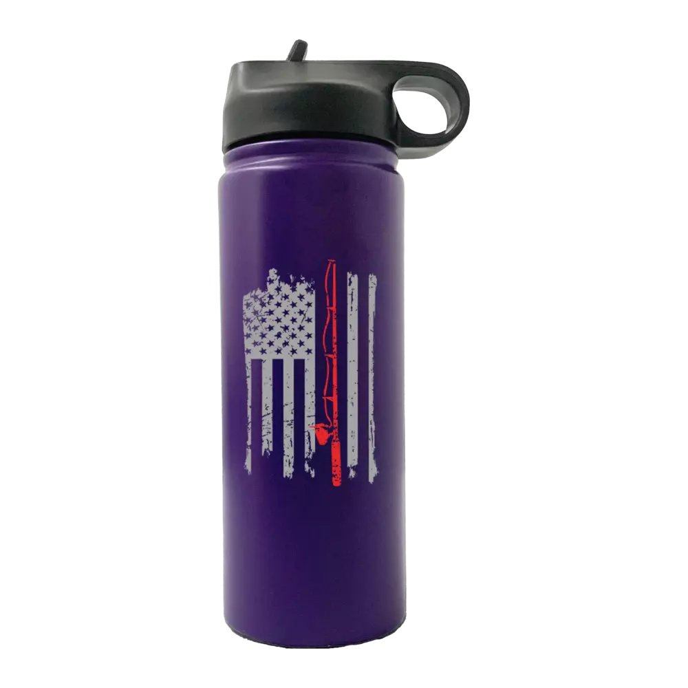 Fishing Rod American Flag 20oz Sport Bottle