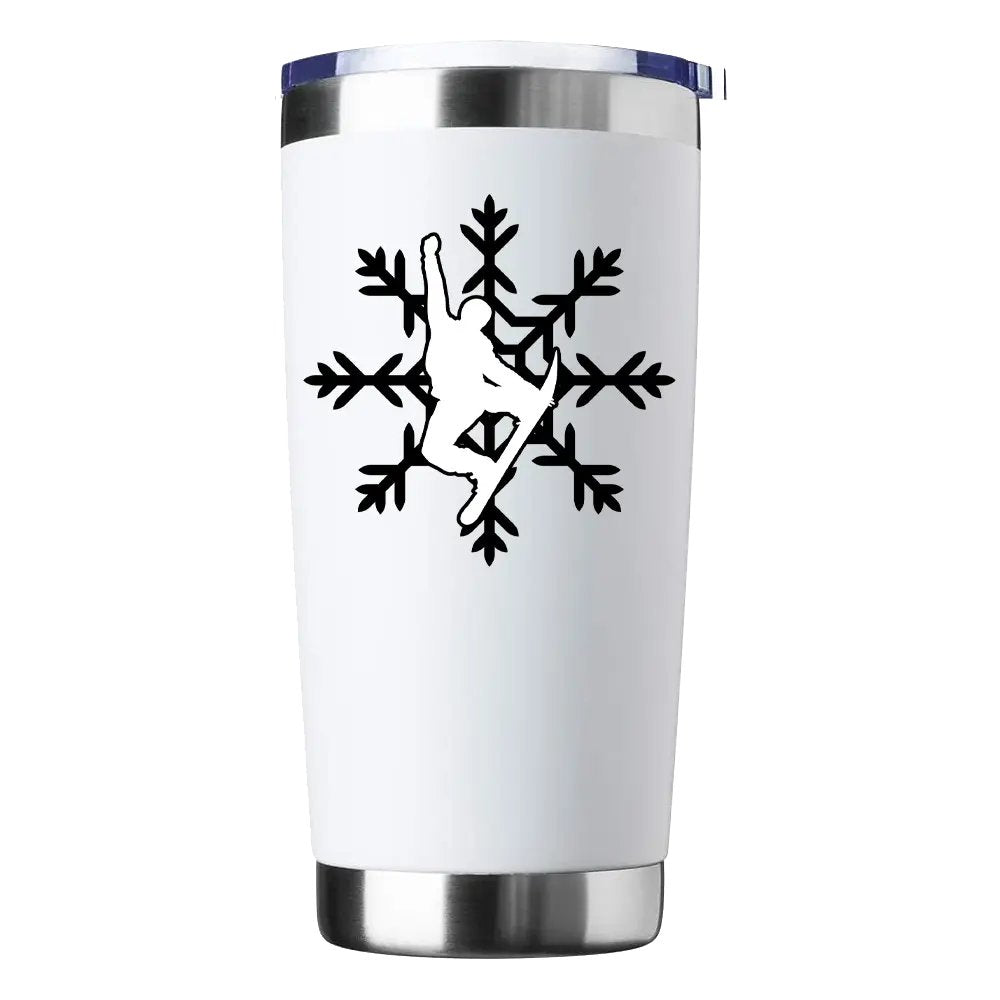 Snowboard Snowflake 20oz Insulated Vacuum Sealed Tumbler