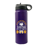 Thumbnail for Weekend Forecast, Camping with 100% Beer 20oz Insulated Stainless Steel Vacuum Sport Water Bottle