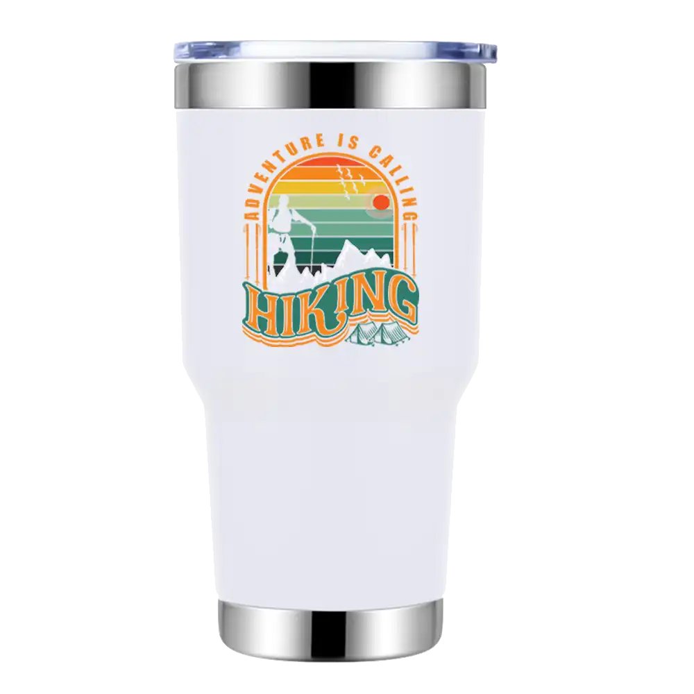 Adventure Is Calling Hiking 30oz Tumbler White