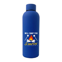 Thumbnail for Will Camp For Smores 17oz Stainless Rubberized Water Bottle