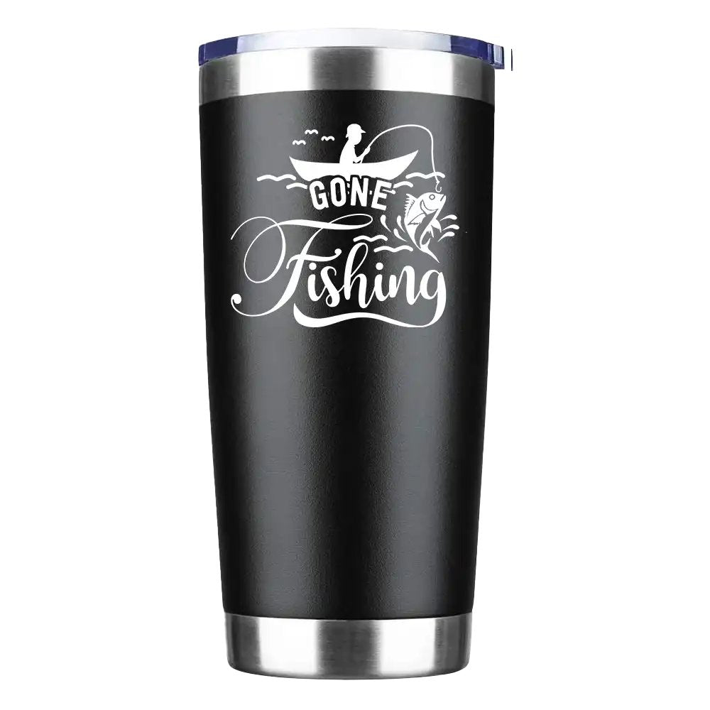 Gone Fishing 20oz Tumbler Black
