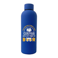 Thumbnail for Weekend Forecast Camping with 100% Beer 17oz Stainless Rubberized Water Bottle