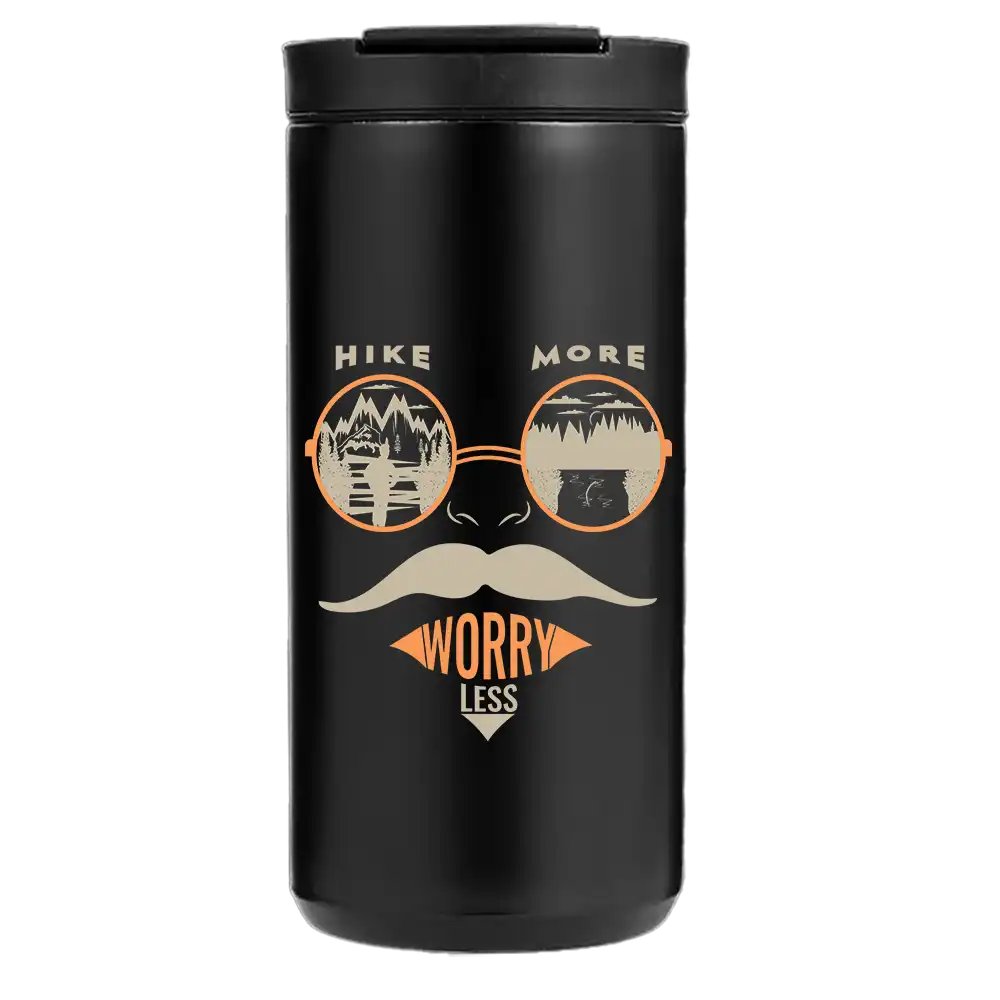 Hike More Worry Less 2 14oz Tumbler Black