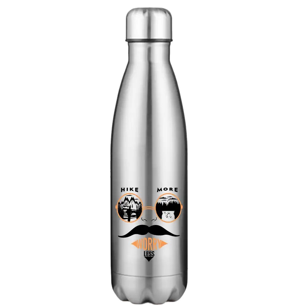 Hike More Worry Less Stainless Steel Water Bottle