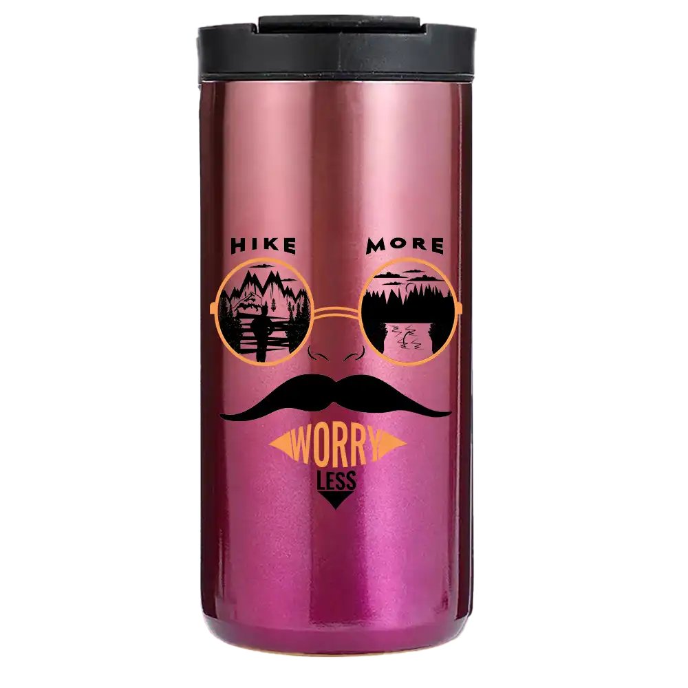 Hike More Worry Less 2 14oz Tumbler Purple