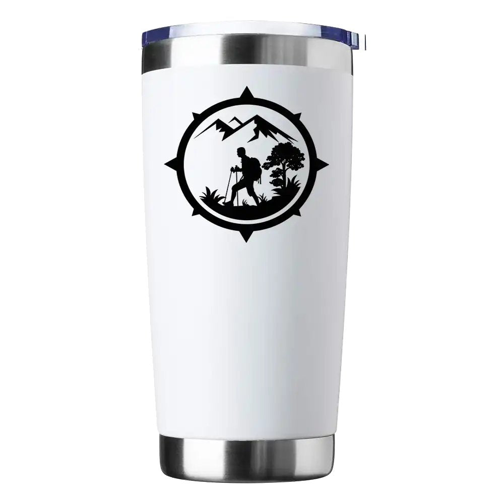 Hiking Mountain Compass 20oz Tumbler White