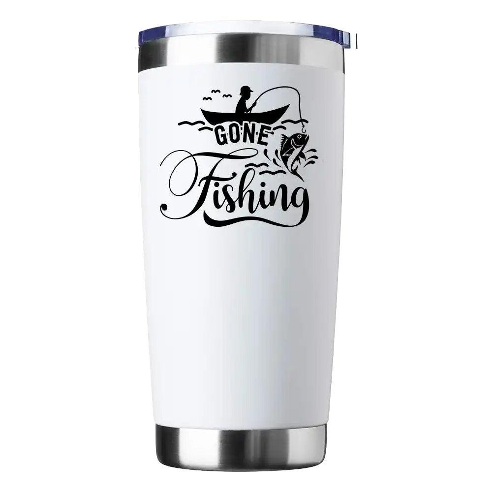 Gone Fishing 20oz Tumbler White