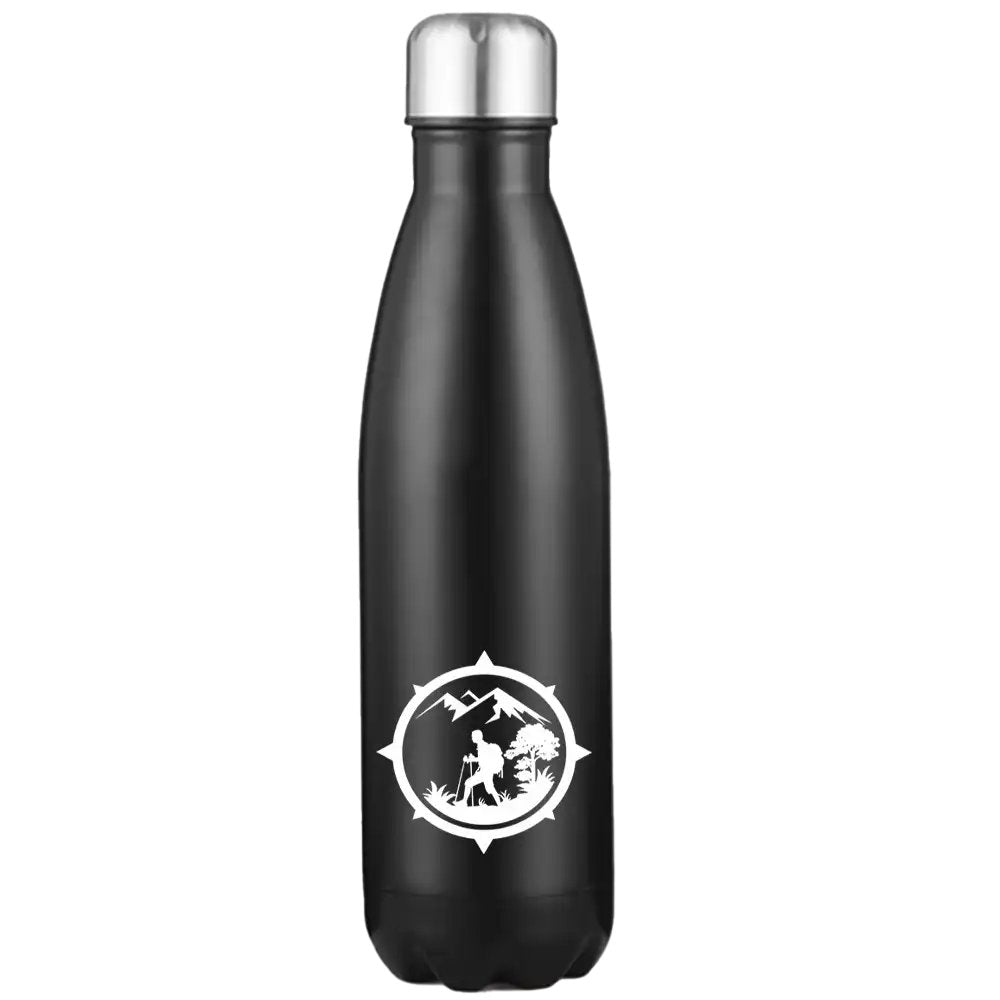 Hiking Mountain Compass Stainless Steel Water Bottle