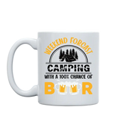 Thumbnail for Weekend Forecast, Camping with 100% Beer 11oz Coffee Mug