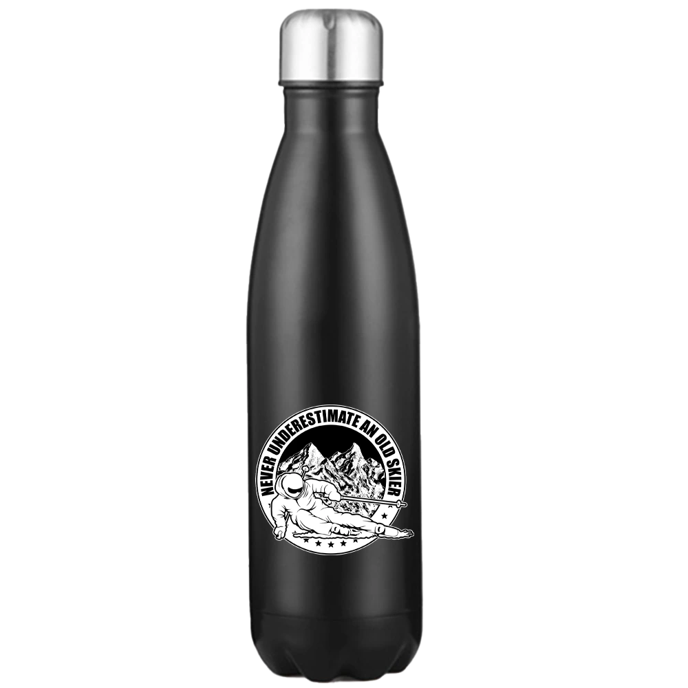 Never Underestimate An Old Skier Stainless Steel Water Bottle