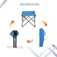 Thumbnail for Oxford Cloth Steel Square Outdoor Travelling Folding Table