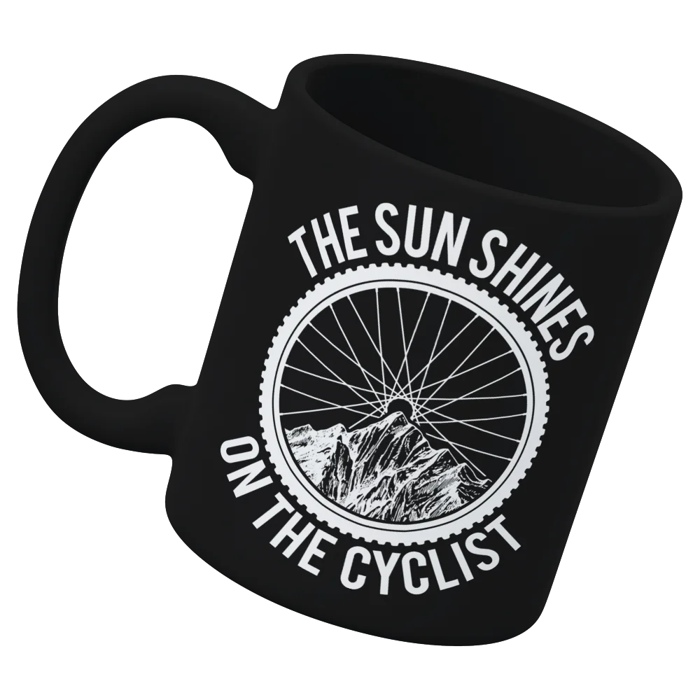 The Sun Shine On The Cyclist White Coffee Mug