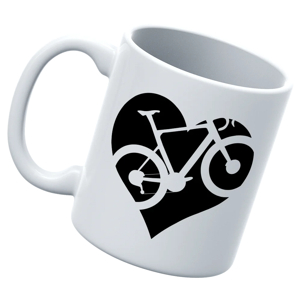 Heart Bike White Coffee Mug