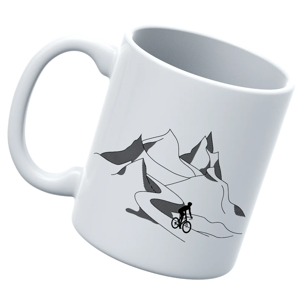 Mountain Cycling White Coffee Mug