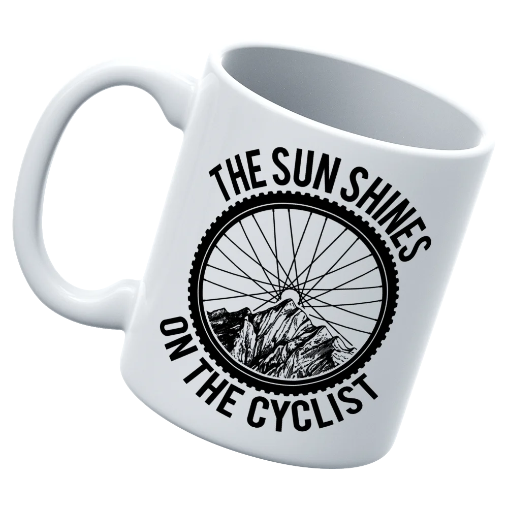 The Sun Shine On The Cyclist White Coffee Mug