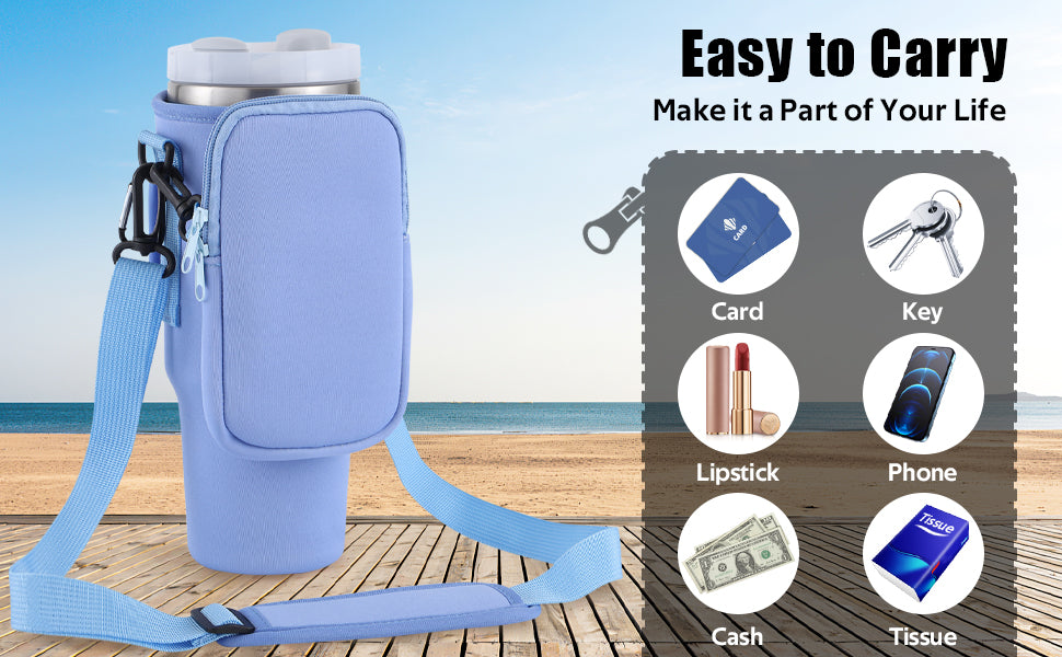 Modern Water Bottle Holder Compatible With 40oz Tumbler With Handle For Outdoor Travelling And Hiking