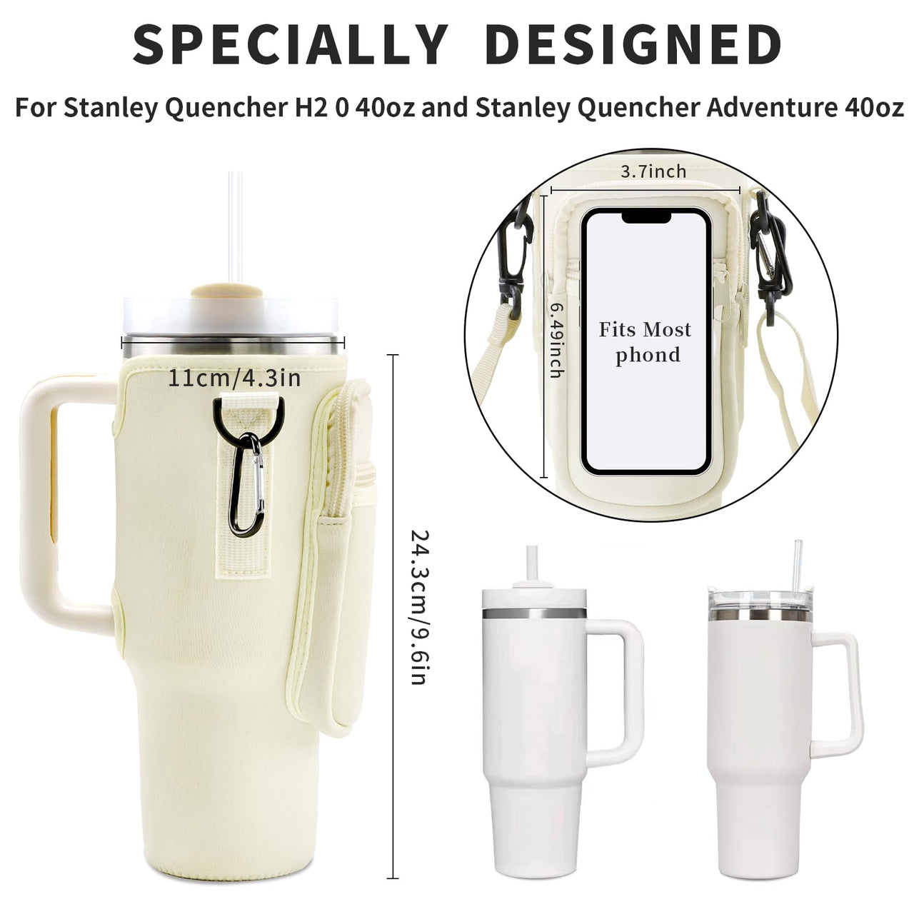 Modern Water Bottle Holder Compatible With 40oz Tumbler With Handle For Outdoor Travelling And Hiking