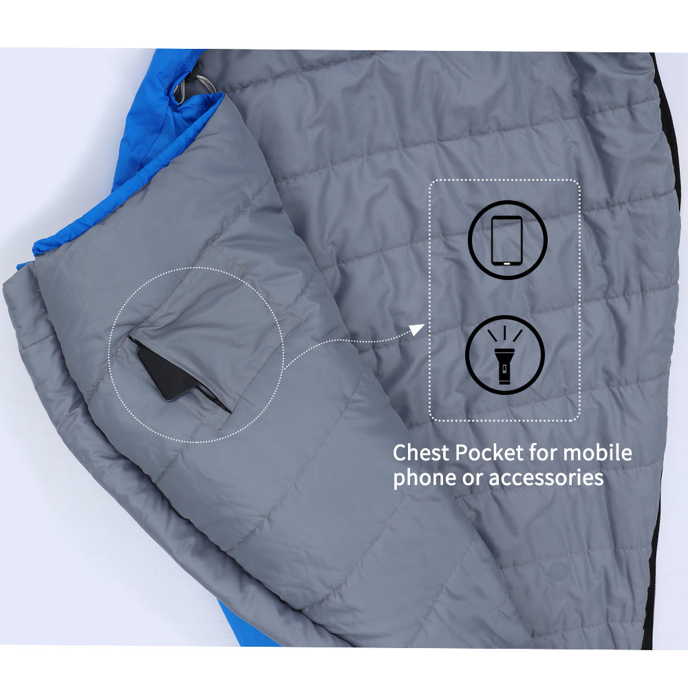 Camping Sleeping Bag – Lightweight, Nylon, and Portable with Double Zipper