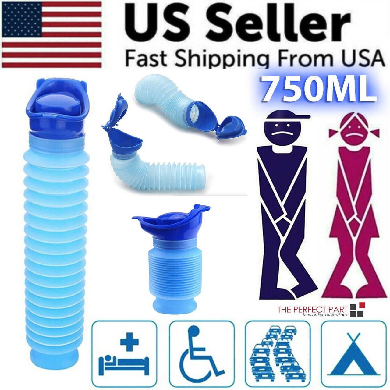 Portable Unisex Urinal Travel Camping Toilet Pee Bottle