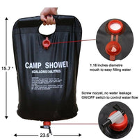 Thumbnail for 20L Camping Shower Portable Compact Solar Sun Heating Bath Bag Outdoor Travel