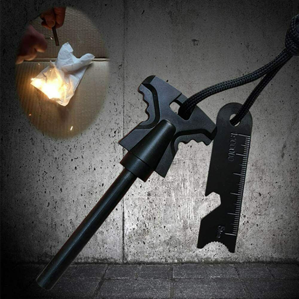 Waterproof Ferro Rod Fire Starter with Flint Steel Striker for Camping and Survival