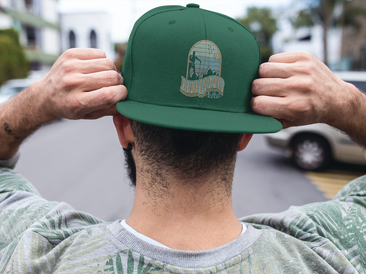 Adventure Is Calling Embroidered Flat Bill Cap