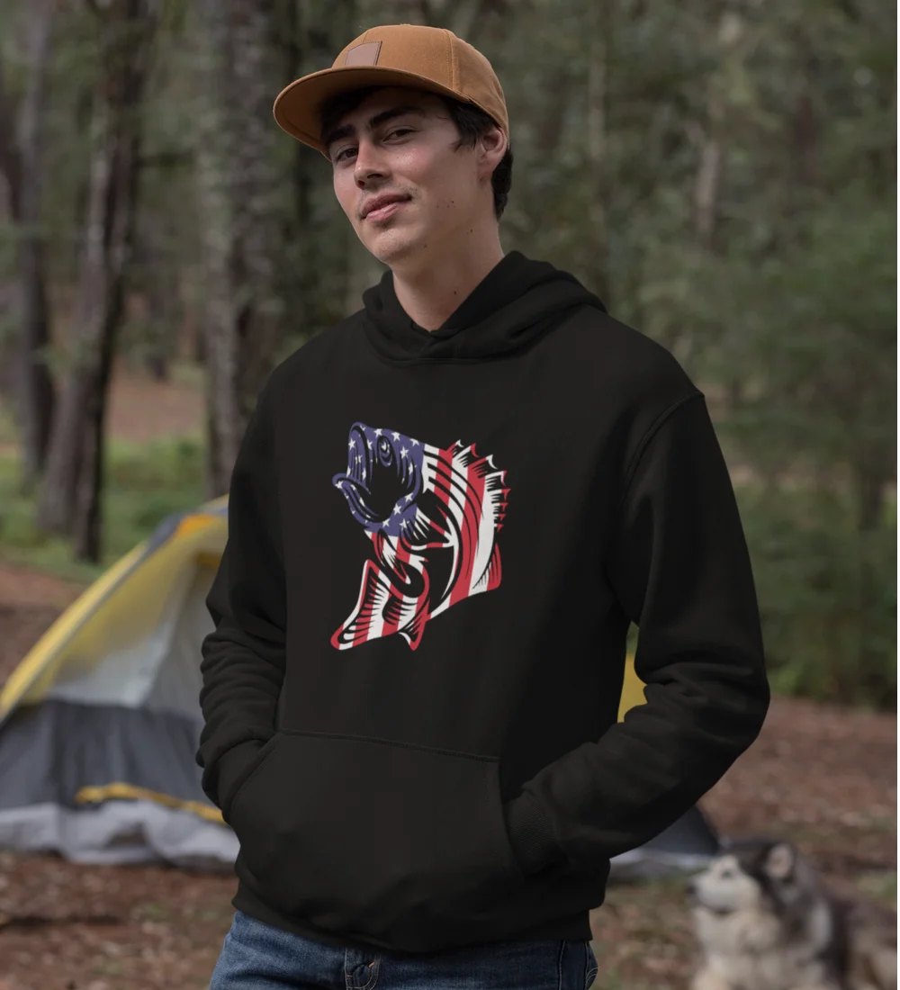 American Flag Fish Unisex Hoodie