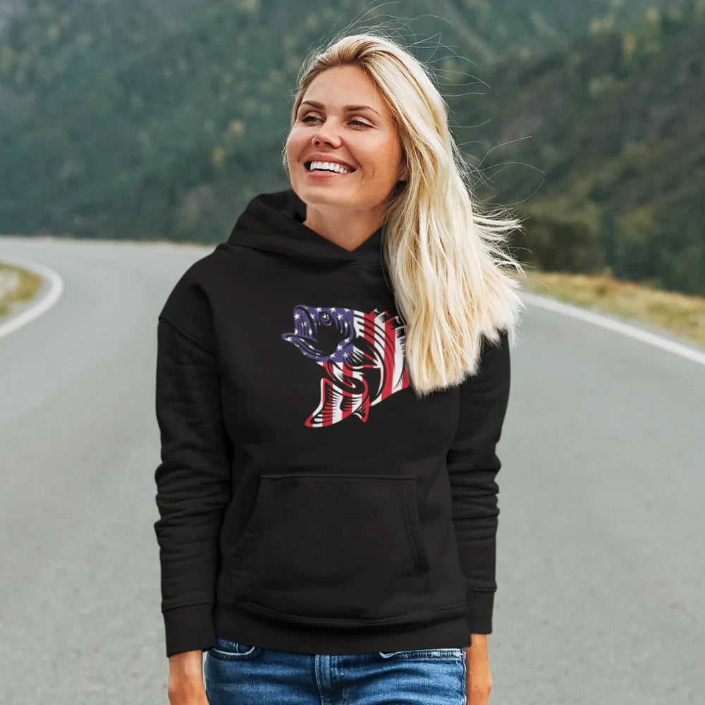 American Flag Fish Unisex Hoodie