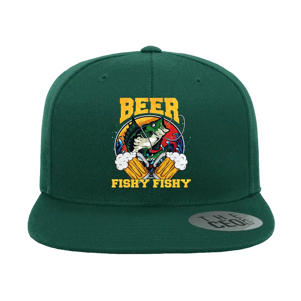 Beer Fishy Fishy 2 Printed Flat Bill Cap