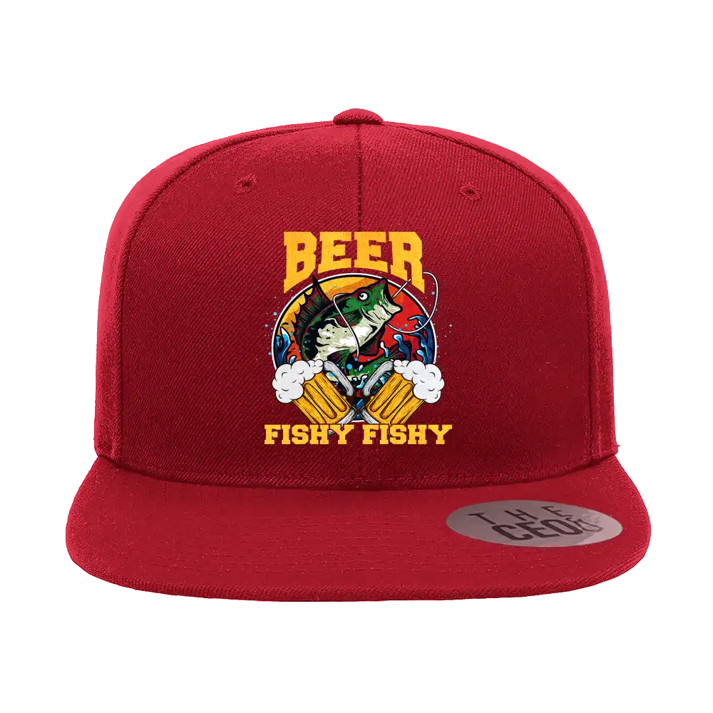 Beer Fishy Fishy 2 Printed Flat Bill Cap
