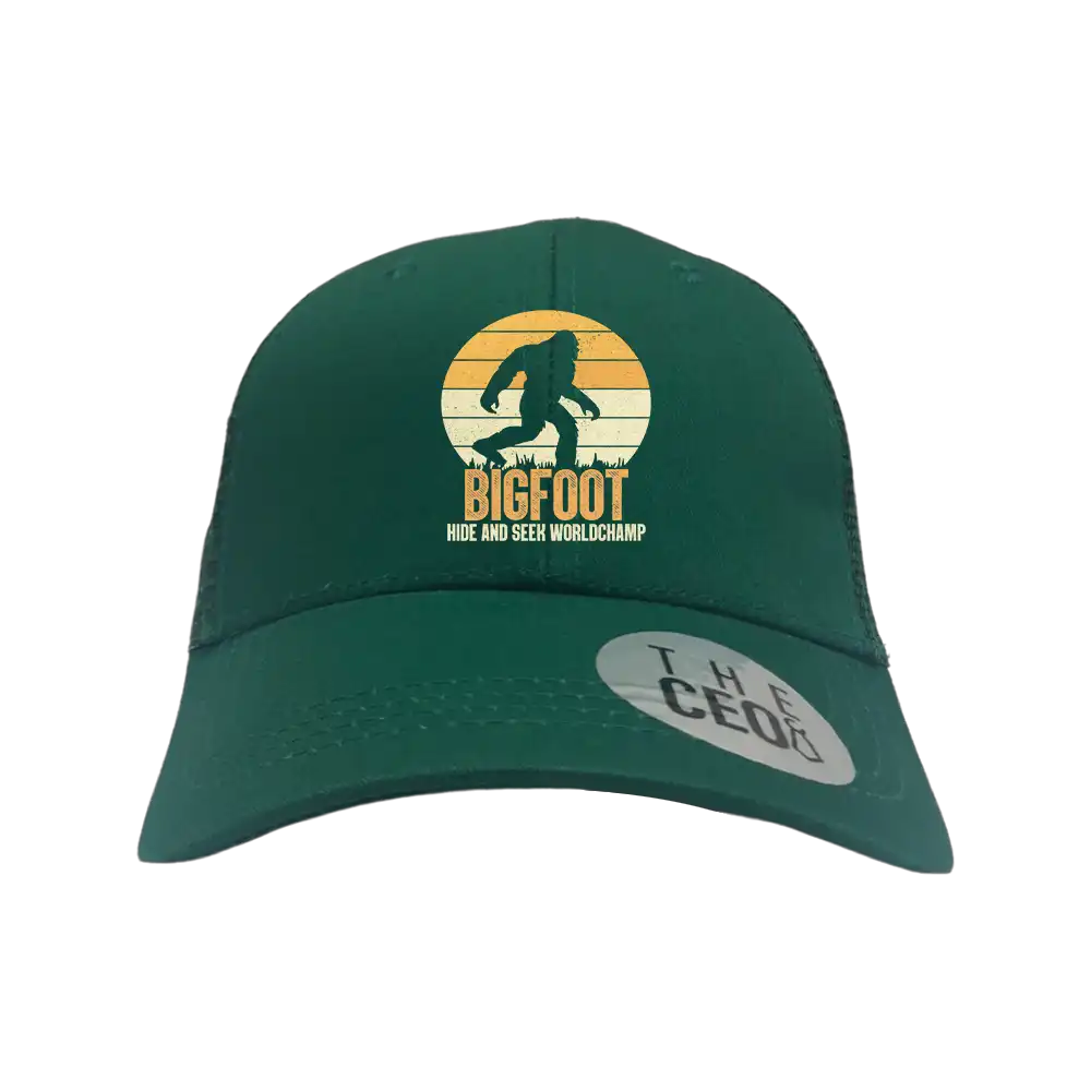 Bigfoot Hide And Seek Embroidered Trucker Hat