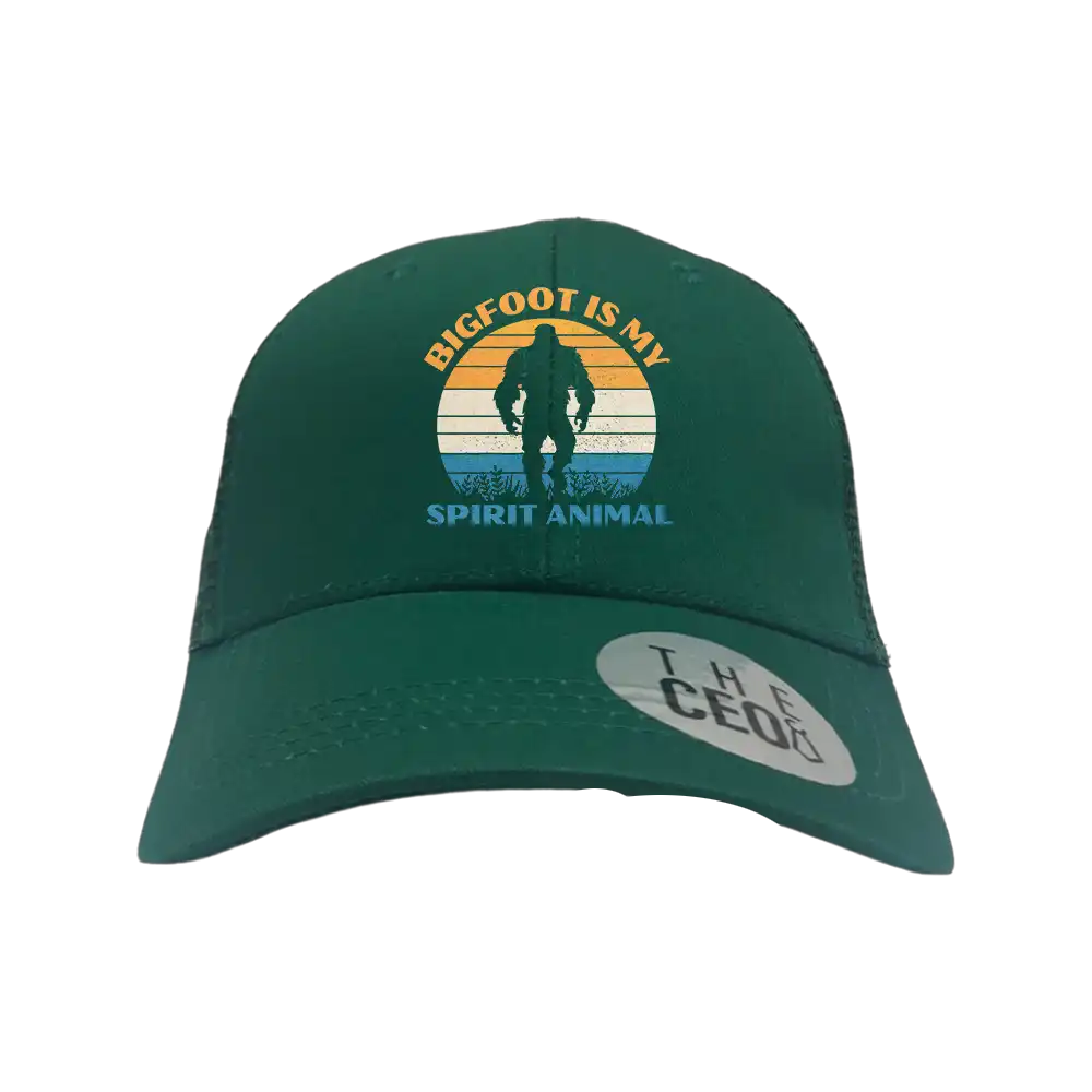 Bigfoot Is My Spirit Animal Embroidered Trucker Hat