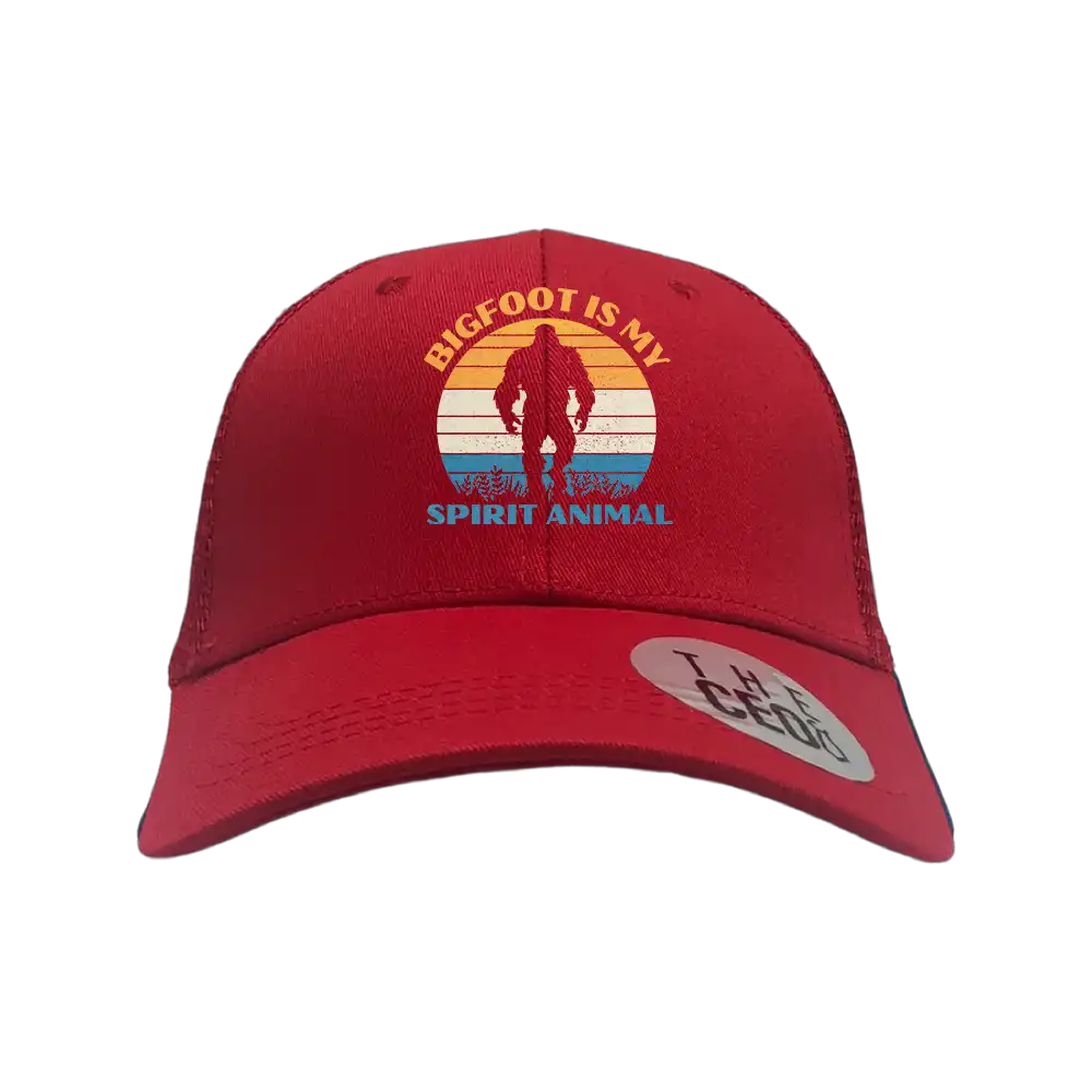 Bigfoot Is My Spirit Animal Embroidered Trucker Hat