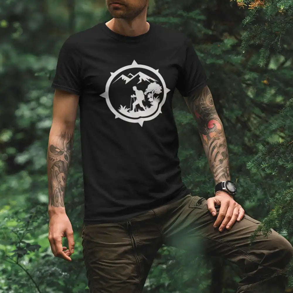 Hiking Mountain Compass Man T-Shirt