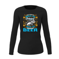 Thumbnail for Don't Bother Me While I'm Fishing Women Long Sleeve Shirt