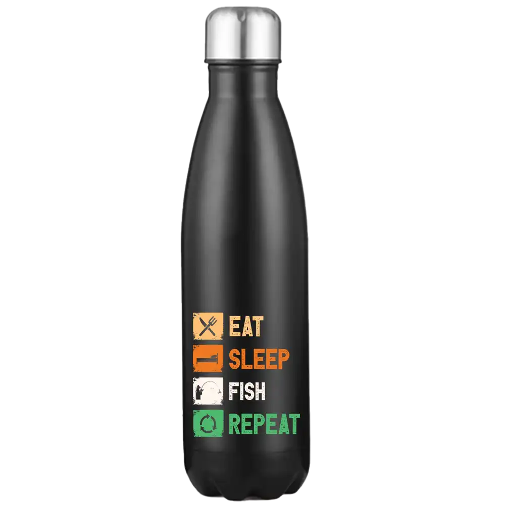 Eat Sleep Fishing Repeat Stainless Steel Water Bottle