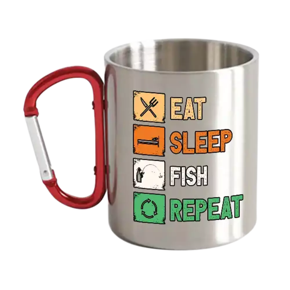 Eat Sleep Fishing Repeat Carabiner Mug 12oz